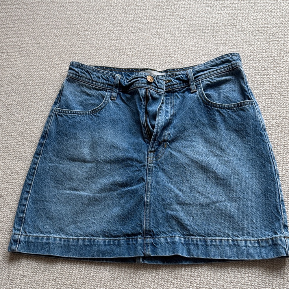 Boden Blue Denim Mini Skirt